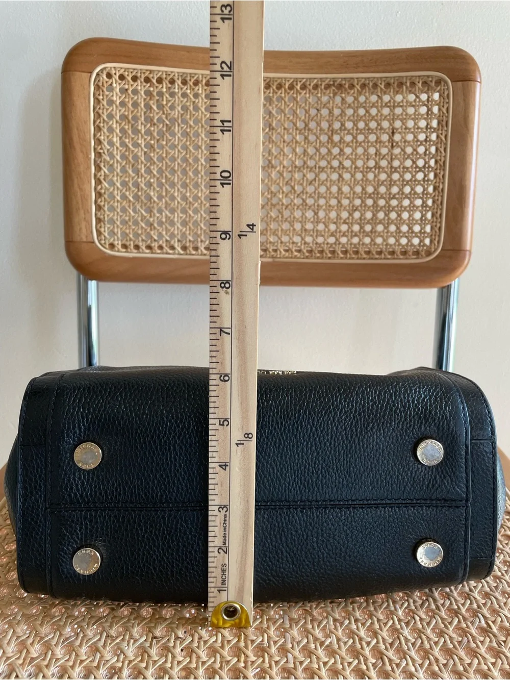 Michael Kors Newbury Medium Chain Black Pebbled Leather Shoulder Tote